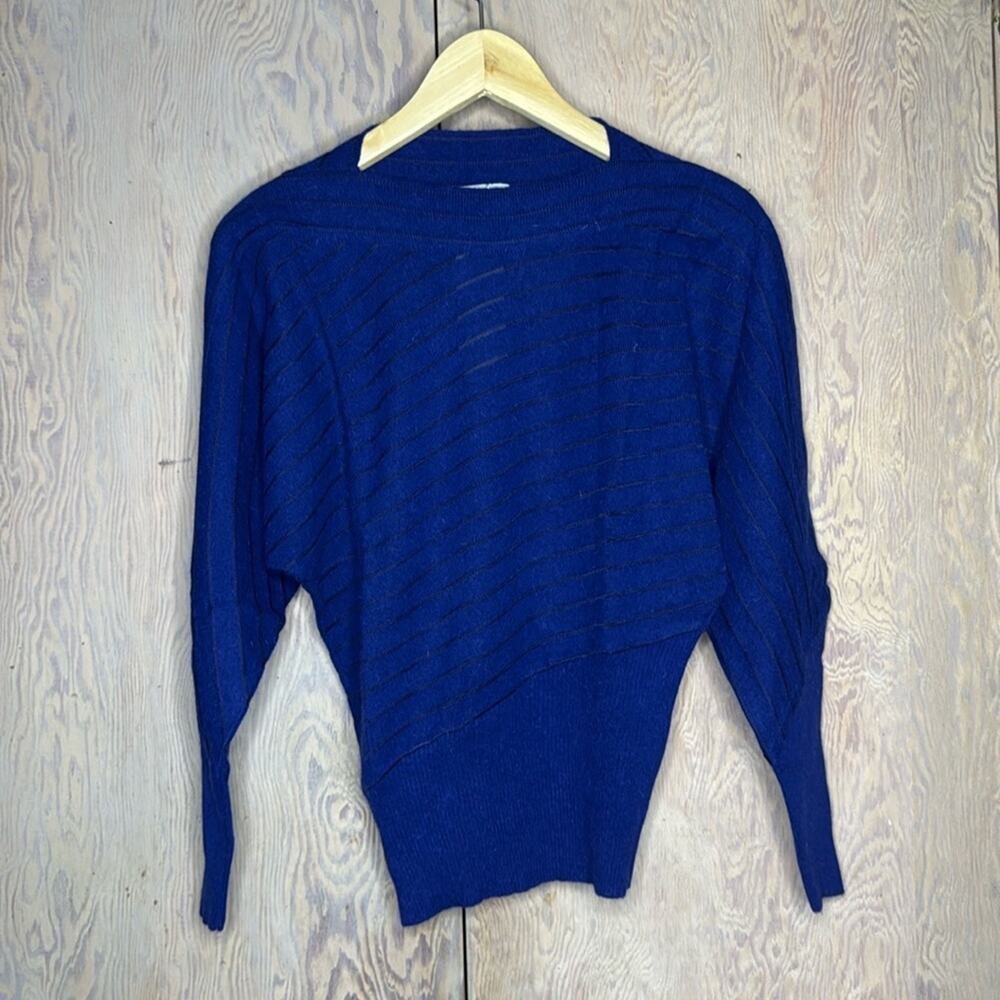 NWT Vintage Les Copains Blue Sheer Striped Sweater